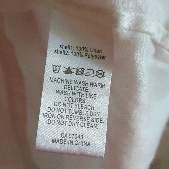 Fenn Wright Manson Women's White Linen Blouse with Lace Yole - Picture 7 of 7